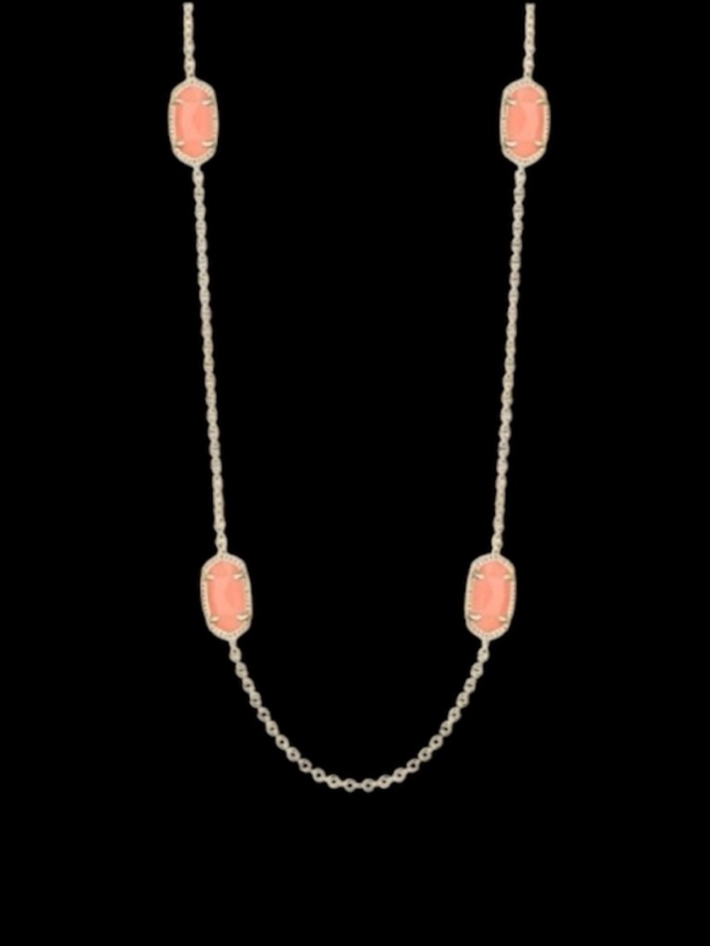 Kendra Scott Kellie Gold Long Necklace In Coral